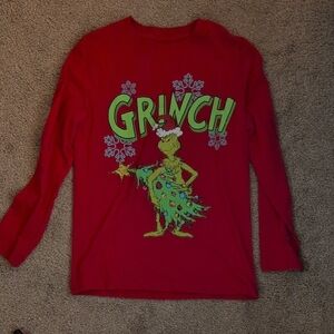 Grinch Red Kids Long Sleeve Shirt